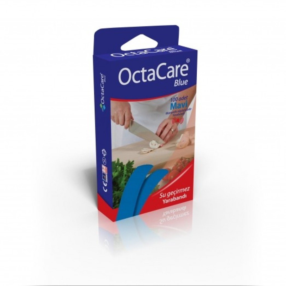 Blue Magnetically Detectable First Aid Plaster (100 pieces)